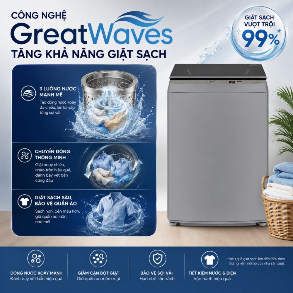 Máy giặt Toshiba Inverter 12 kg AW-DK1300KV(SG) - Hàng chính hãng