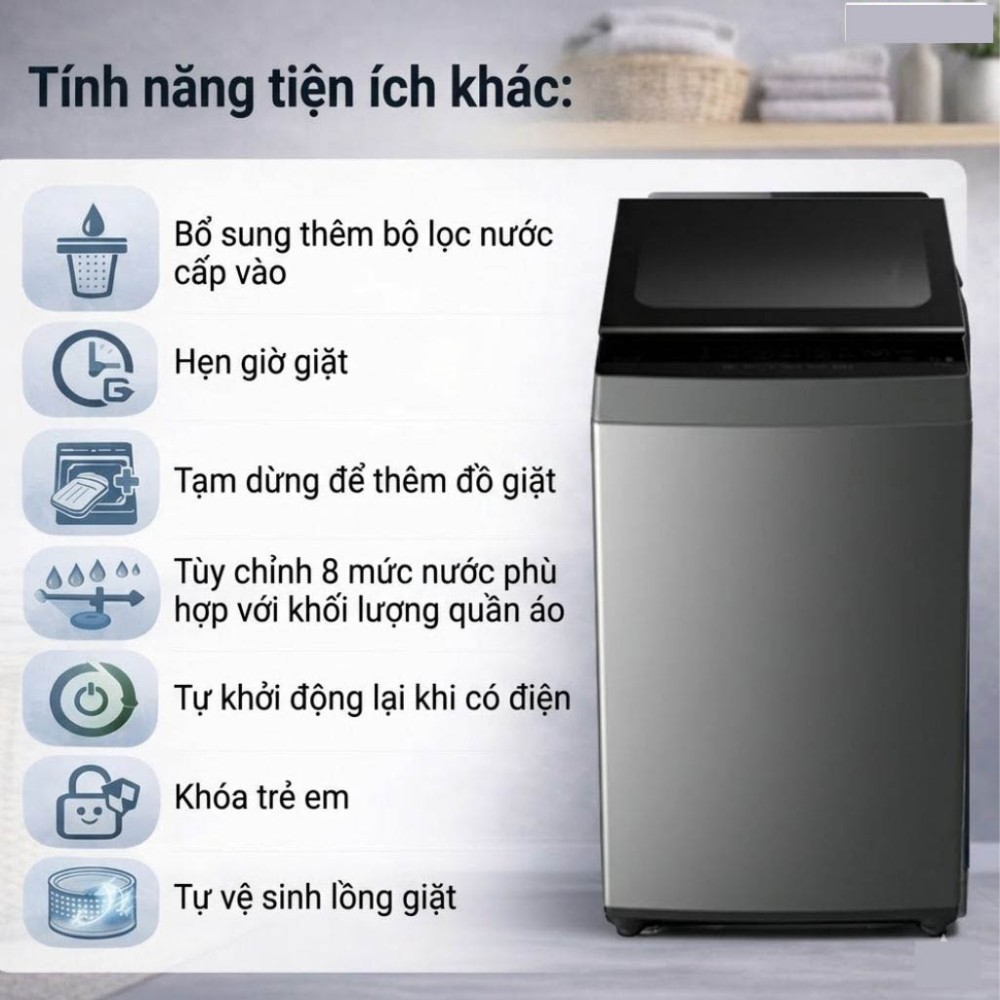Máy giặt Toshiba Inverter 12 kg AW-DK1300KV(SG) - Hàng chính hãng