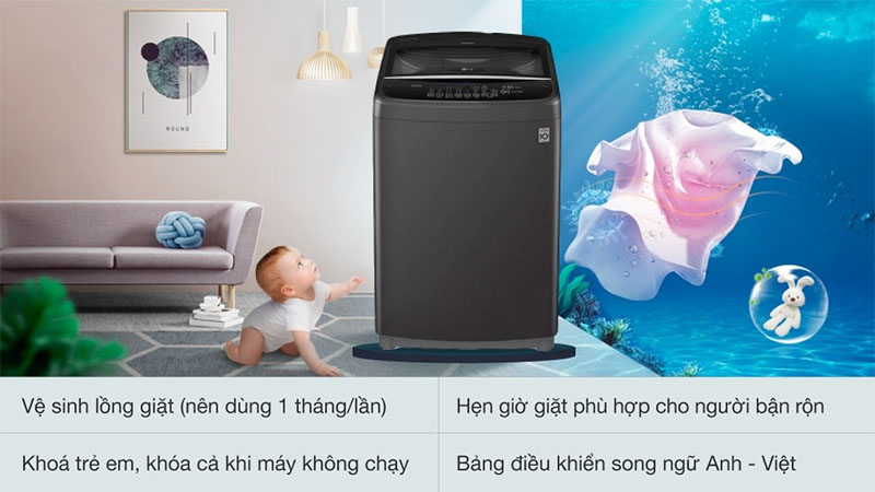 Máy giặt TurboWash3D Inverter 13 kg LG T2313VSAB - Hàng chính hãng