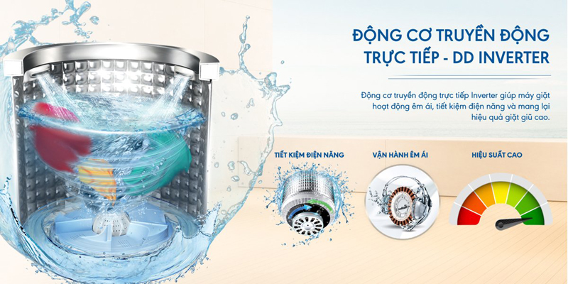 Máy giặt Aqua 10 kg AQW-DR100JT.BK - Hàng chính hãng