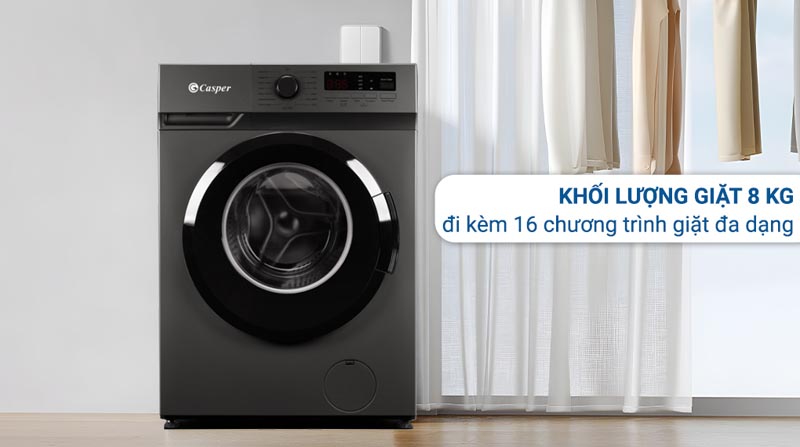 Máy giặt Casper Inverter 8 kg WF-8VG1  - Hàng chính hãng