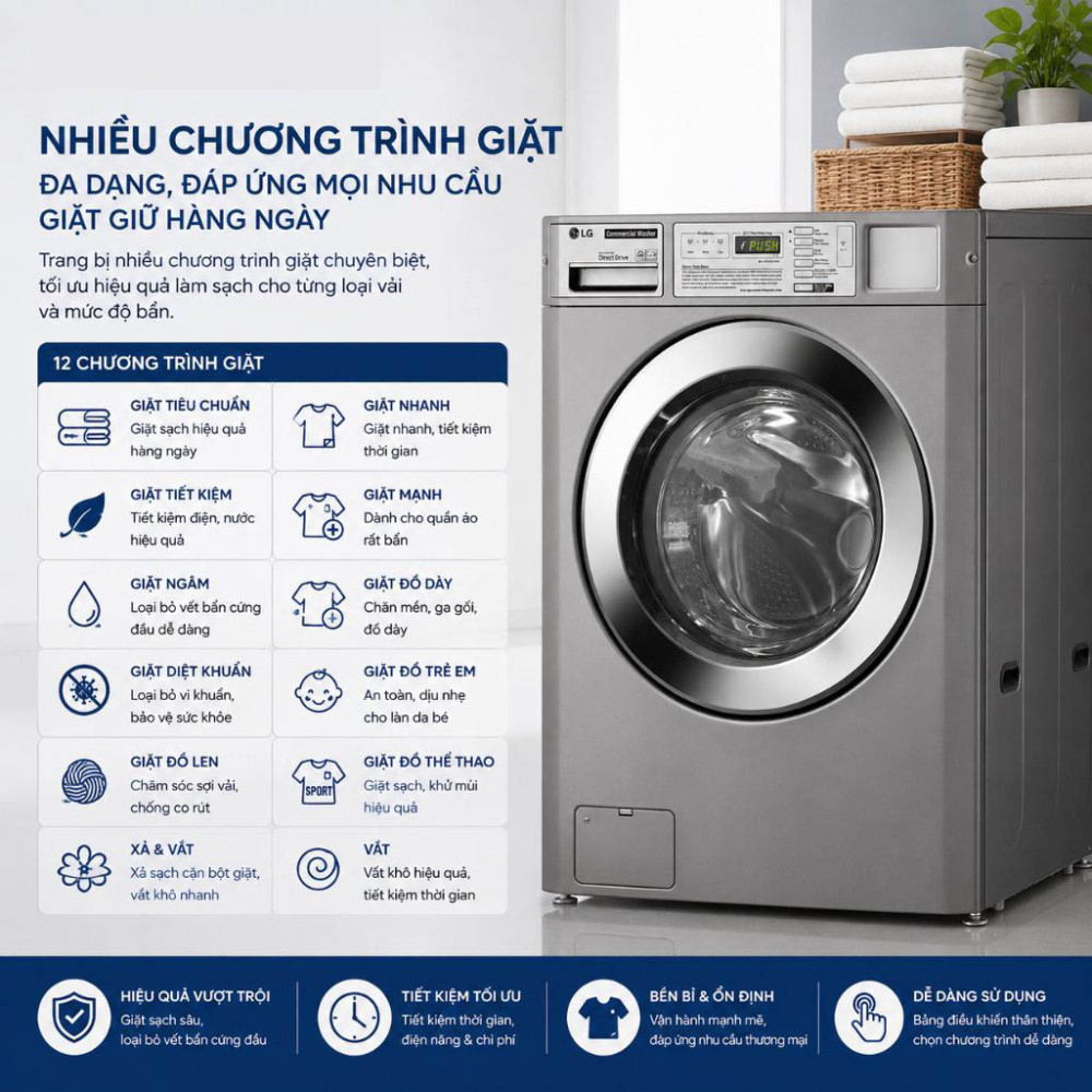 Máy giặt công nghiệp LG 17Kg CWT29MDQRS - Hàng chính hãng
