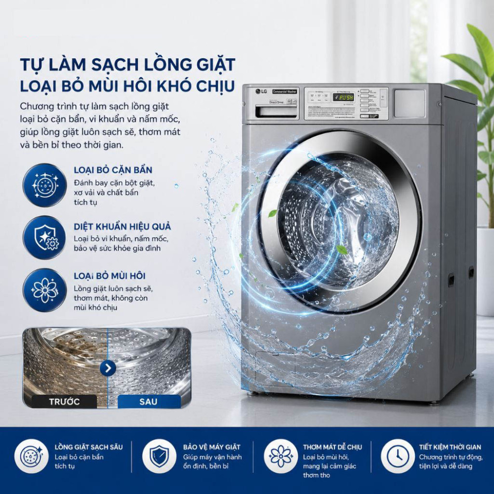 Máy giặt công nghiệp LG 17Kg CWT29MDQRS - Hàng chính hãng