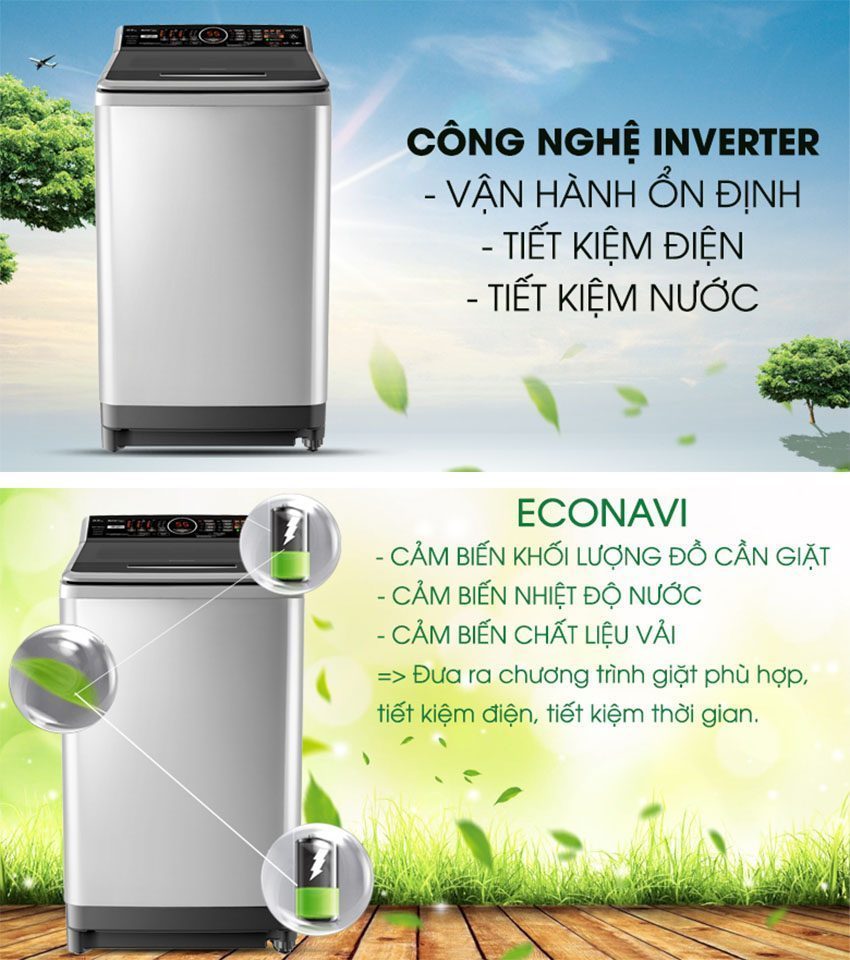 Máy giặt cửa trên inverter 10kg Panasonic NA-FS10X7LRV - Hàng chính hãng
