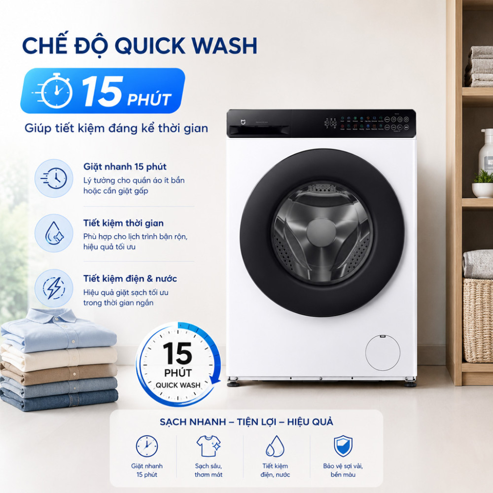 Máy giặt cửa trước Xiaomi 9kg QMP4678VN - Hàng chính hãng