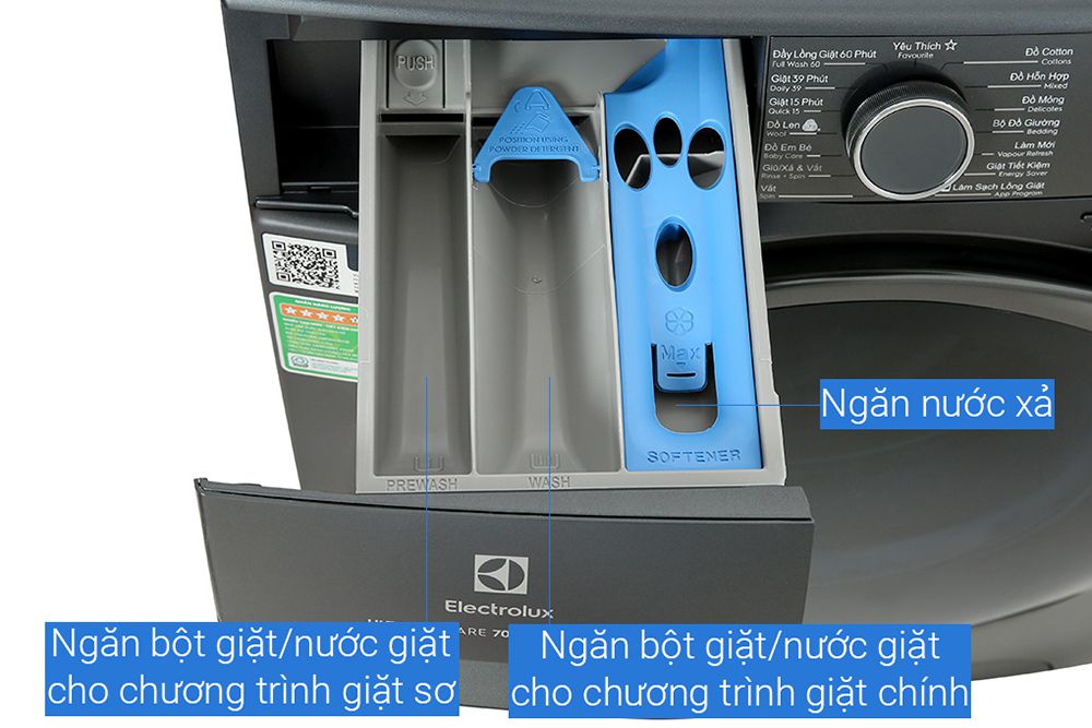 Máy giặt Electrolux Inverter 9 kg EWF9042R7SB - Hàng chính hãng