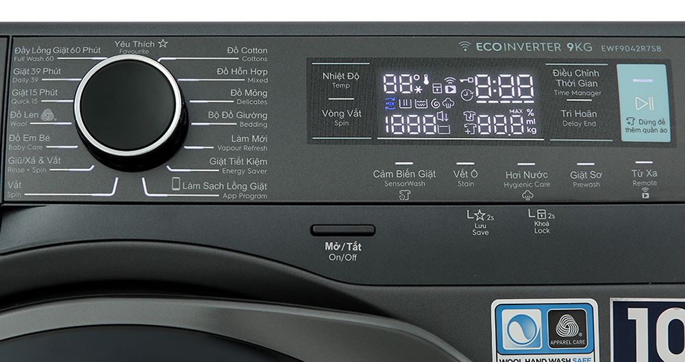 Máy giặt Electrolux Inverter 9 kg EWF9042R7SB - Hàng chính hãng