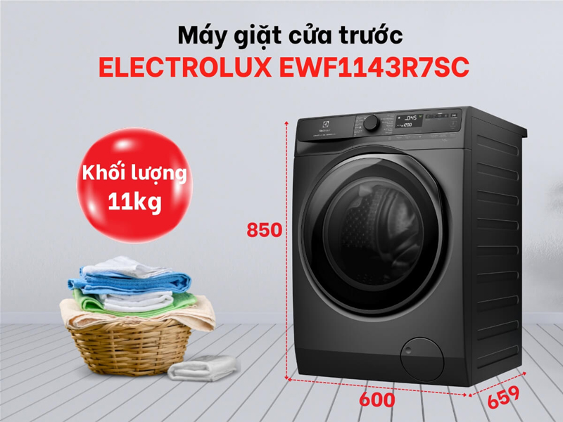 Máy giặt Electrolux inverter 11 kg EWF1143R7SC - Hàng chính hãng