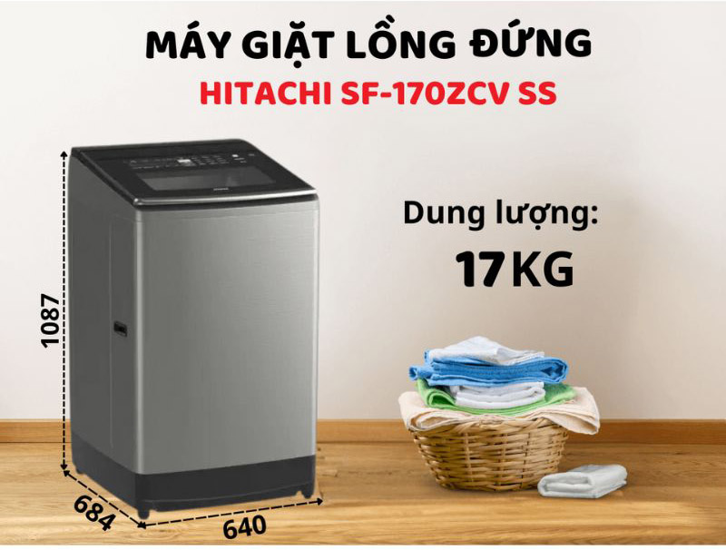 Máy giặt Hitachi Inverter SF-170ZCV - Hàng chính hãng