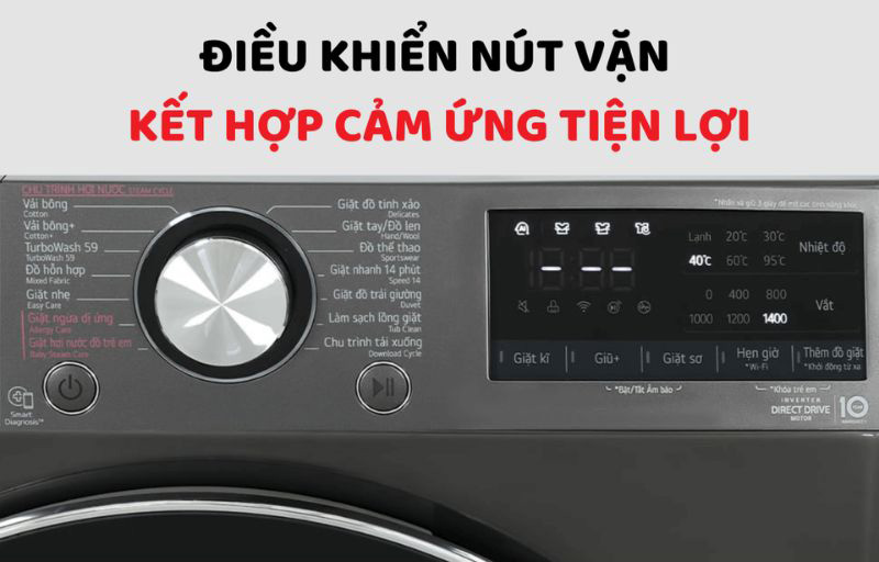 Máy giặt LG Inverte 10kg FV1410S4B - Hàng chính hãng