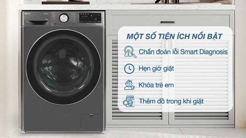 Máy giặt LG Inverte 10kg FV1410S4B - Hàng chính hãng