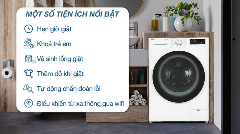 Máy giặt lồng ngang LG Inverter 10Kg FV1410S4W1 - Hàng chính hãng