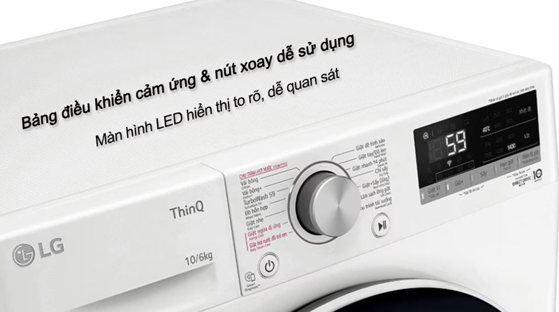 Máy giặt sấy LG inverter 10 kg FV1410D4M1 - Hàng chính hãng