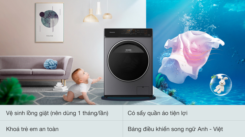 Máy giặt sấy Panasonic NA-V10FC1LVT - Hàng chính hãng