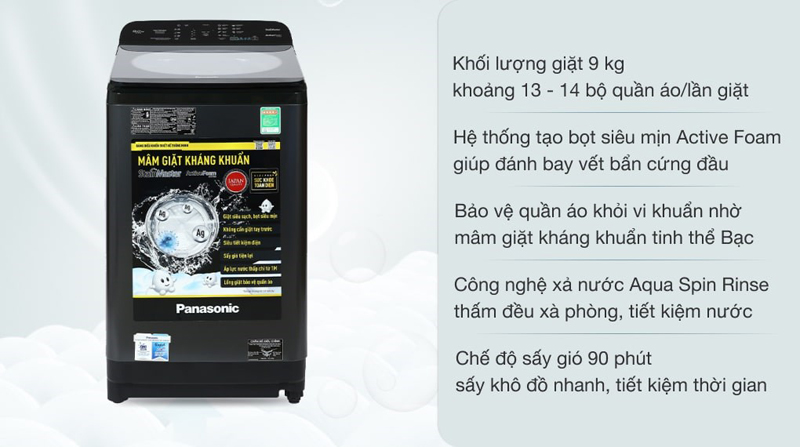 Máy giặt Panasonic inverter NA-F90A9BRV - Hàng chính hãng
