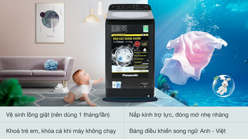 Máy giặt Panasonic inverter NA-F90A9BRV - Hàng chính hãng