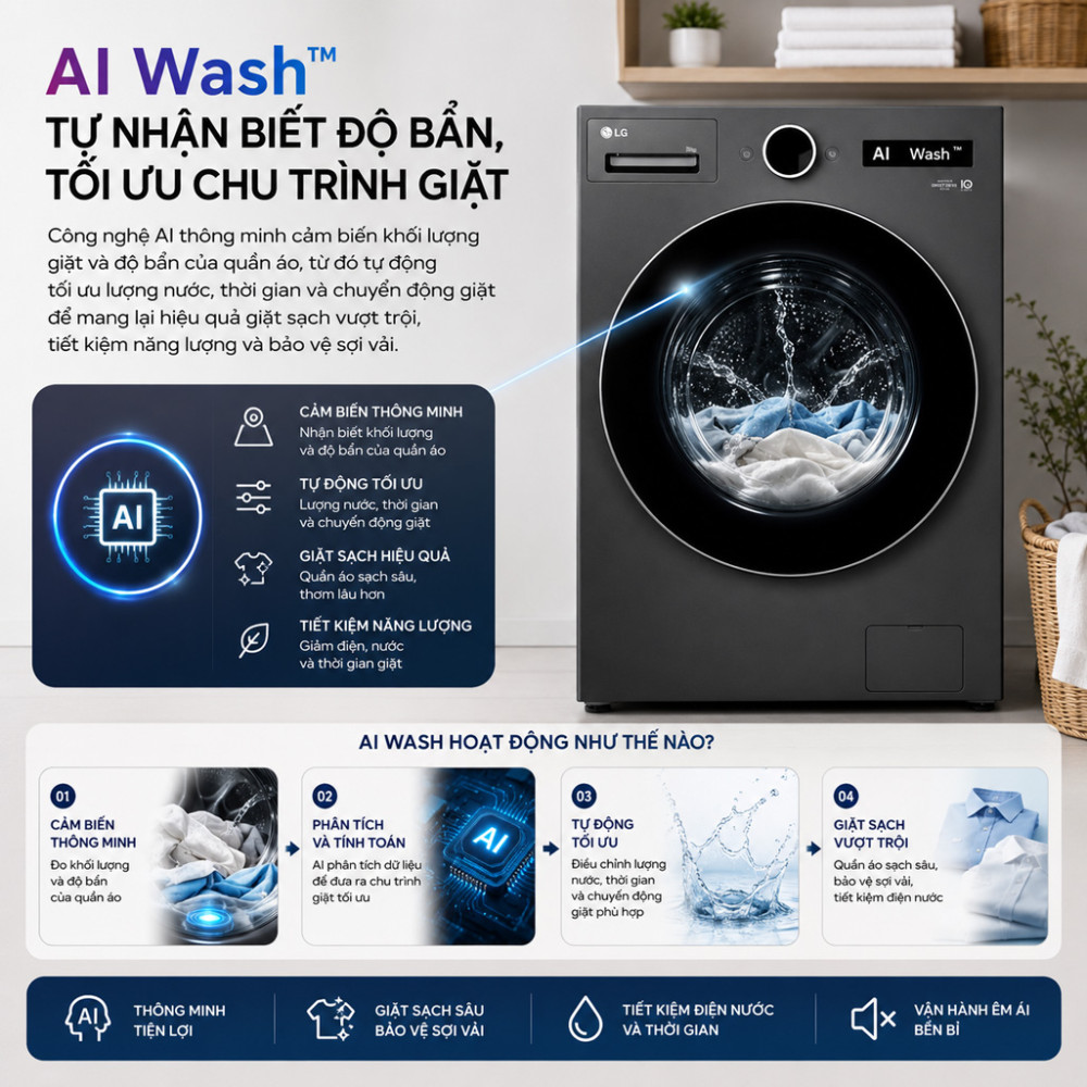 Máy giặt lồng ngang LG Inverter 20kg F2520SNTKA - Hàng chính hãng