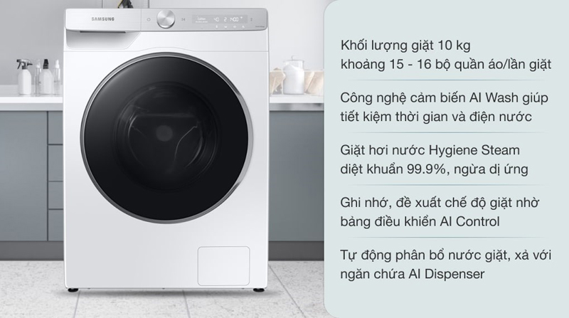 Máy giặt Samsung Inverter WW10TP44DSH/SV - Hàng chính hãng