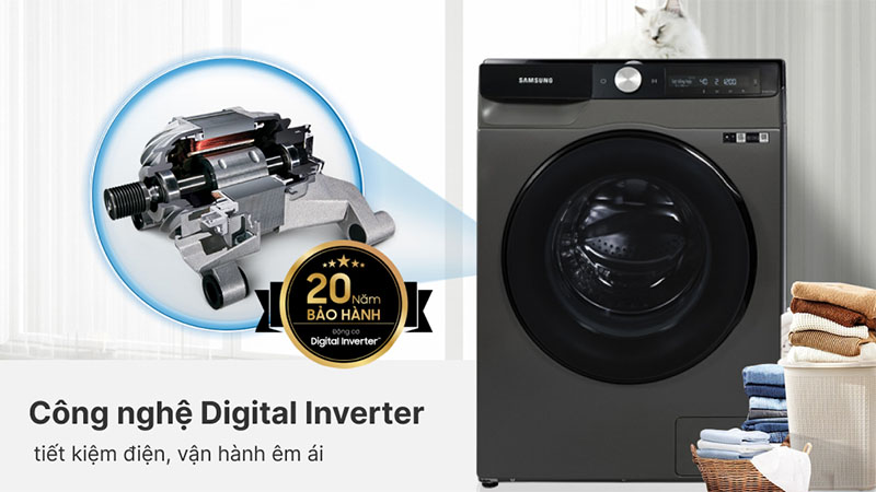 Máy giặt sấy AI Ecobubble Inverter giặt 11kg - sấy 7kg Samsung WD11T734DBX/SV - Hàng chính hãng