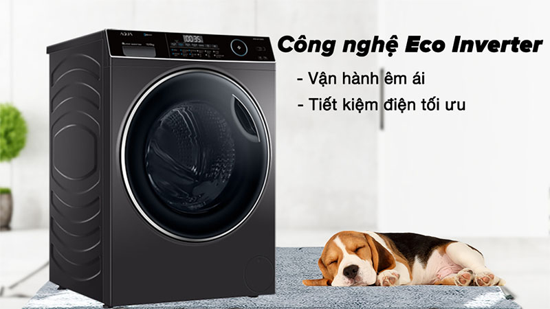 Máy giặt sấy Inverter giặt 10 kg - sấy 6 kg Aqua AQD-AH1000G.PS - Hàng chính hãng