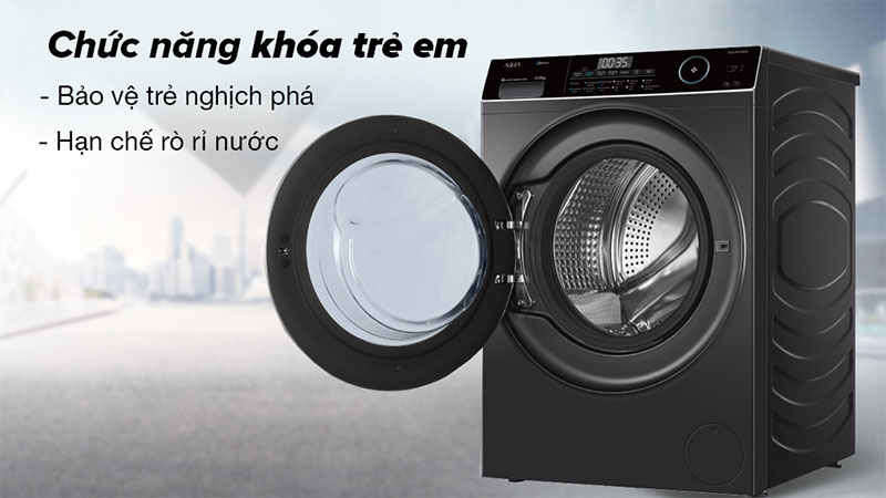 Máy giặt sấy Inverter giặt 10 kg - sấy 6 kg Aqua AQD-AH1000G.PS - Hàng chính hãng