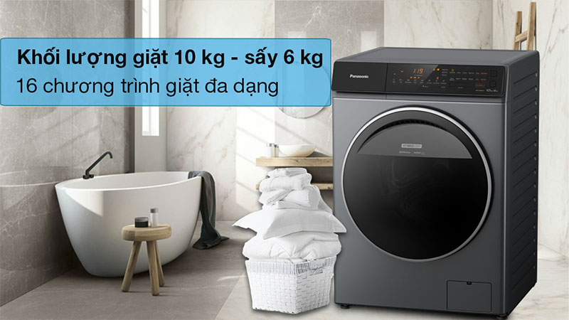 Máy giặt sấy Panasonic Inverter 10 kg NA-S106FC1LV - Hàng chính hãng
