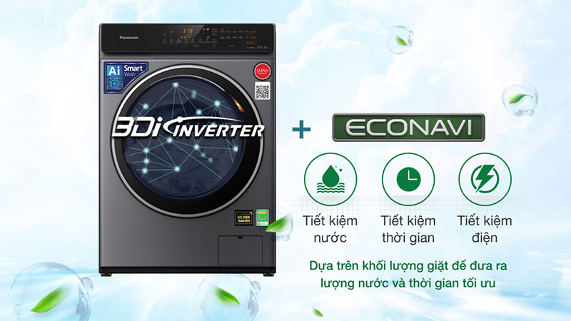 Máy giặt sấy Panasonic Inverter 10 kg NA-S106FC1LV - Hàng chính hãng