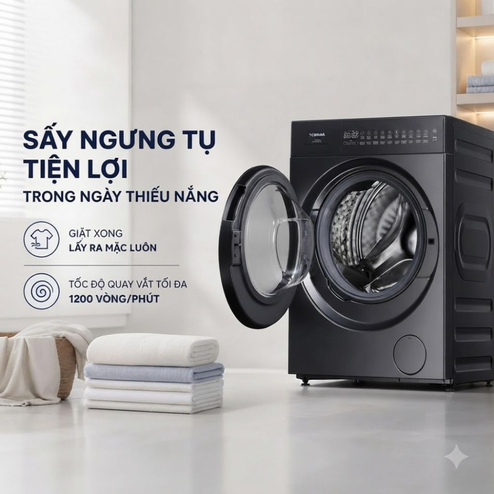 Máy giặt sấy Toshiba TWD-T35BP160MWV(MG) - Hàng chính hãng