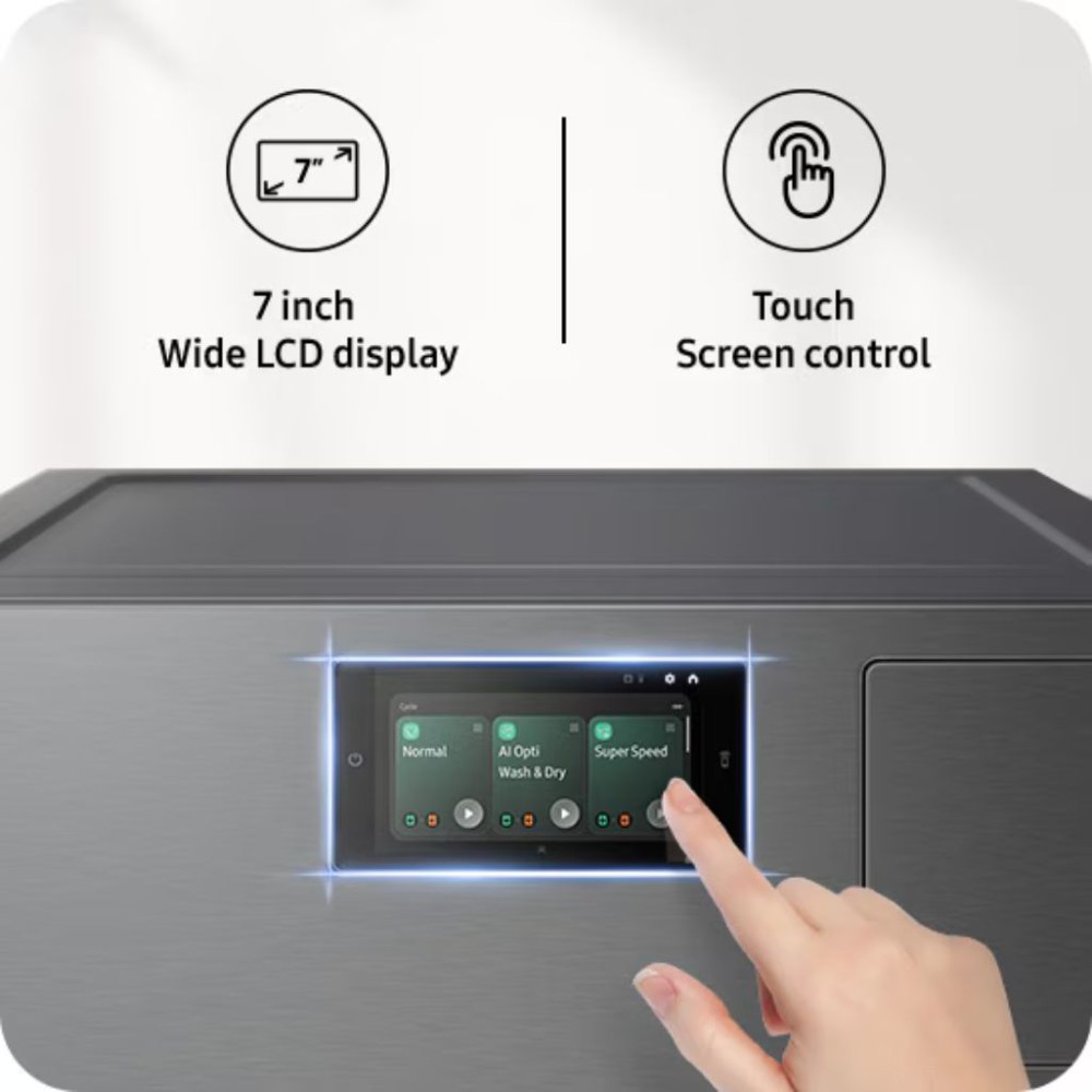 Máy giặt sấy bơm nhiệt Samsung Bespoke AI Heatpump 25/15kg WD25DB8995BZSV - Hàng chính hãng