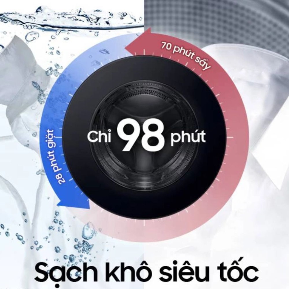 Máy giặt sấy bơm nhiệt Samsung Bespoke AI Heatpump 25/15kg WD25DB8995BZSV - Hàng chính hãng