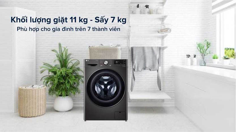 Máy giặt sấy LG inverter FV1411D4B - Hàng chính hãng
