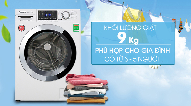 Máy giặt Panasonic 9kg inverter NA-V90FC1WVT - Hàng chính hãng