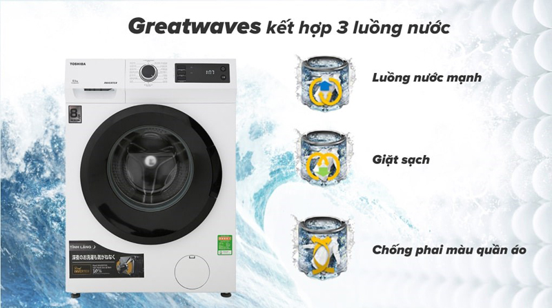 Máy giặt lồng ngang Toshiba TW-BH95S2VWK - Hàng chính hãng
