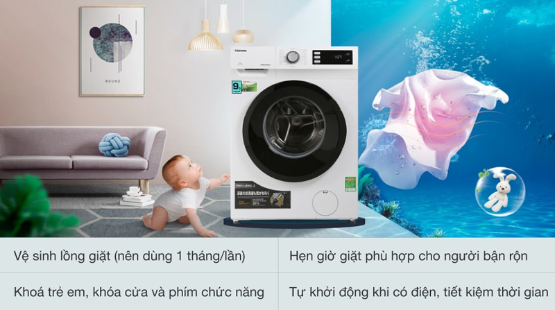 Máy giặt lồng ngang Toshiba TW-BK105S2V(WS) - Hàng chính hãng