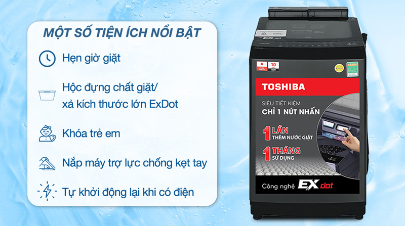 Máy giặt Toshiba Inverter 10 kg AW-DUM1100JV - Hàng chính hãng