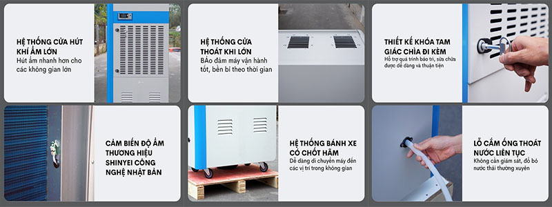 Máy hút ẩm công nghiệp Fujihaia DH168BG - Hàng chính hãng