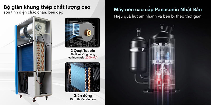 Máy hút ẩm công nghiệp Fujihaia DH168BG - Hàng chính hãng