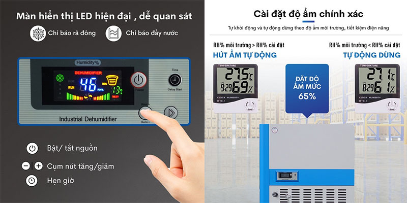 Máy hút ẩm công nghiệp Fujihaia DH168BG - Hàng chính hãng
