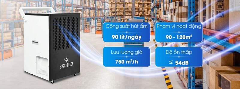 Máy hút ẩm công nghiệp Kosmen KM-90S - Hàng chính hãng