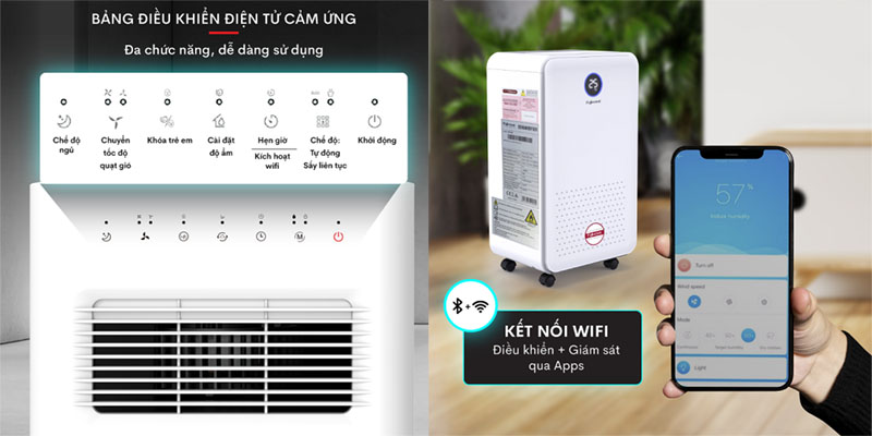 Máy hút ẩm dân dụng Fujihome DH16NW - Hàng chính hãng