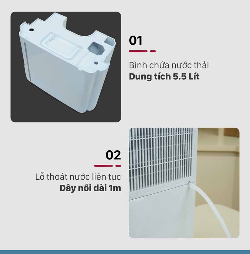 Máy hút ẩm dân dụng FujiHome DH25W-HEPA-NEW - Hàng chính hãng