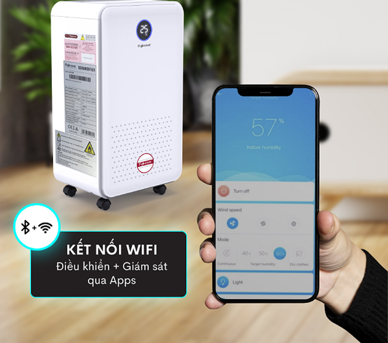 Máy hút ẩm dân dụng Fujihome DH16W - Hàng chính hãng