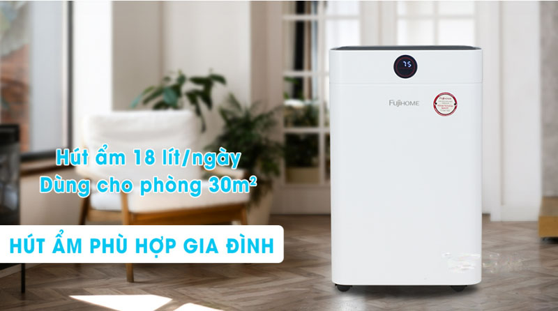 Máy hút ẩm Fujihome DH18W-HEPA - Hàng chính hãng