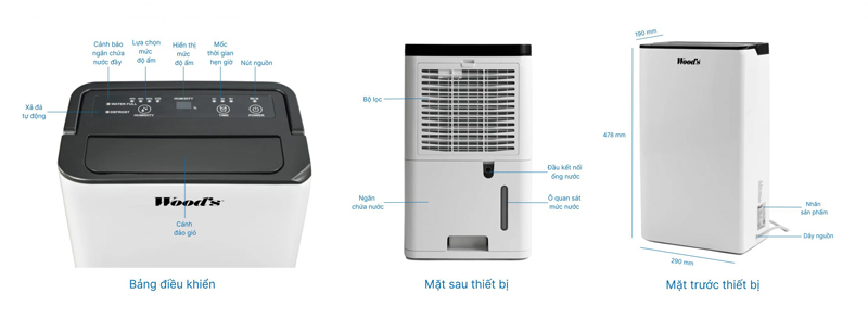Máy hút ẩm Wood’s MDK13 - Hàng chính hãng