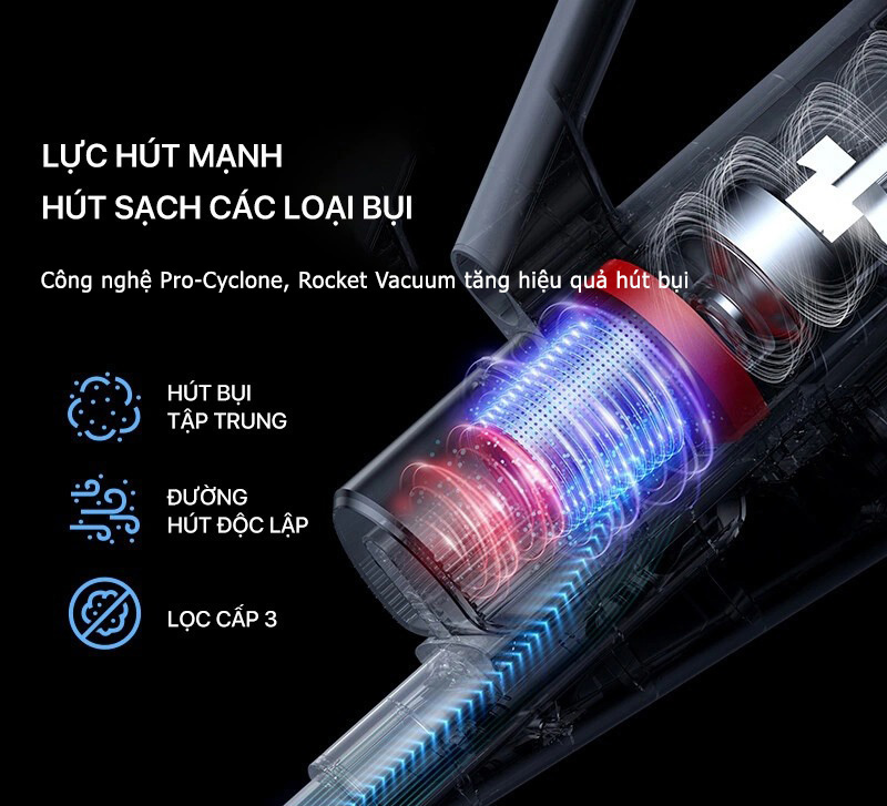 Máy hút bụi cầm tay Deerma DX888 - Hàng chính hãng