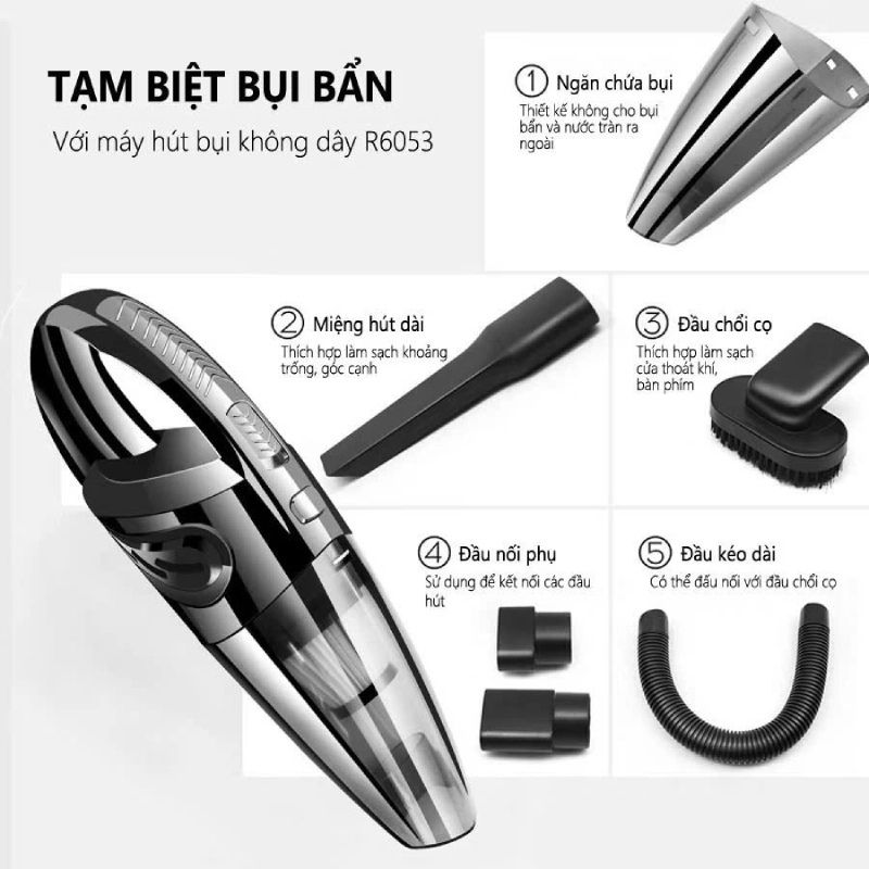 Máy hút bụi cầm tay không dây R6053 - Hàng chính hãng