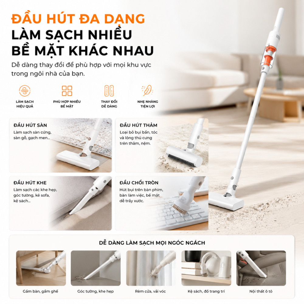 Máy hút bụi cầm tay không dây Xiaomi BHR08JYGL - Hàng chính hãng