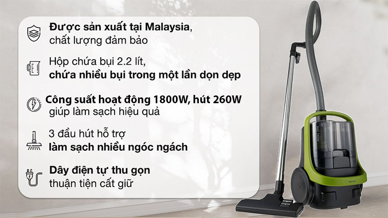 Máy hút bụi dạng hộp Panasonic MC-CL603GN49 - Hàng chính hãng