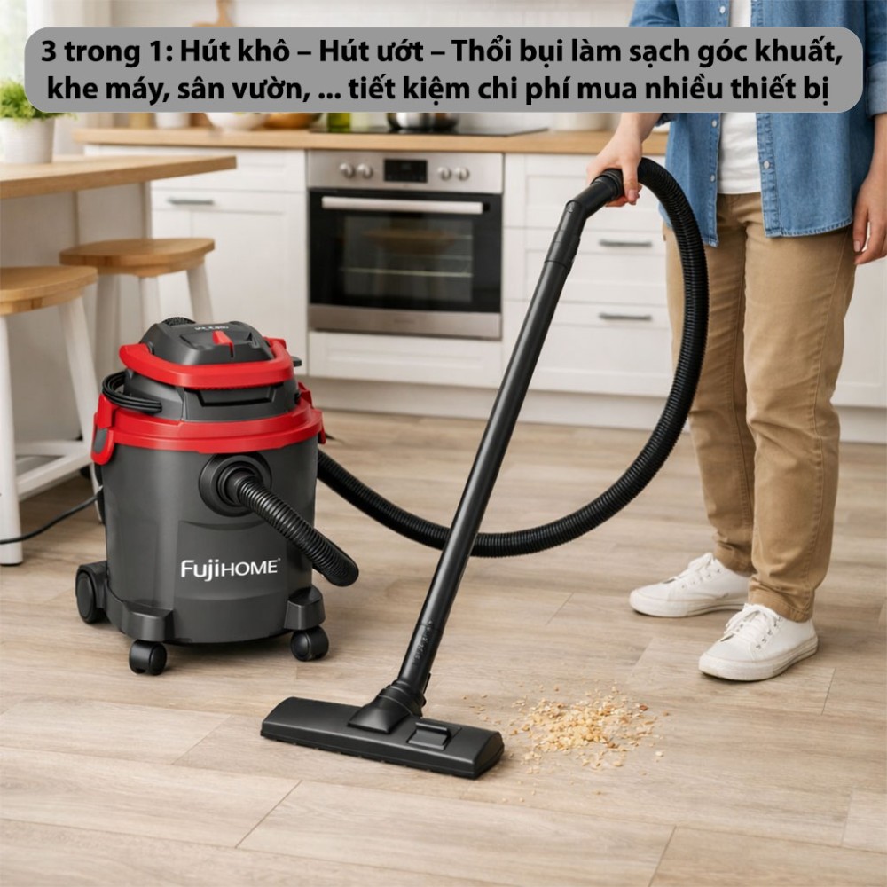Máy hút bụi khô và ướt Fujihome VC10N - Hàng chính hãng