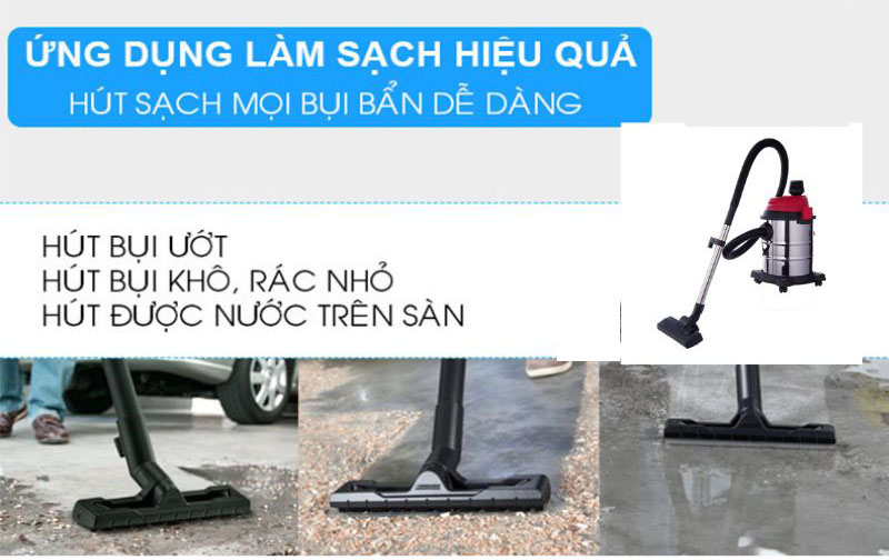 Máy hút bụi khô và ướt Fujihome VC12 - Hàng chính hãng